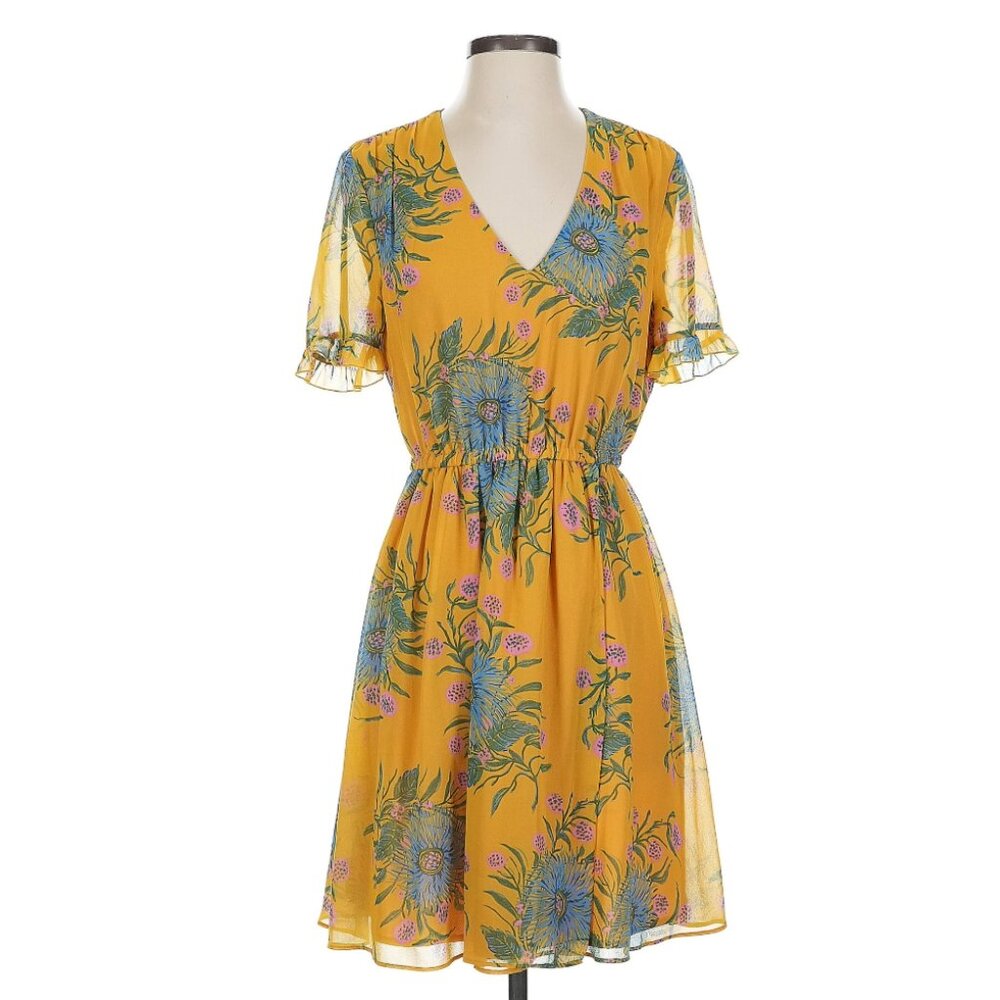 Madewell casual yellow floral dress size 4